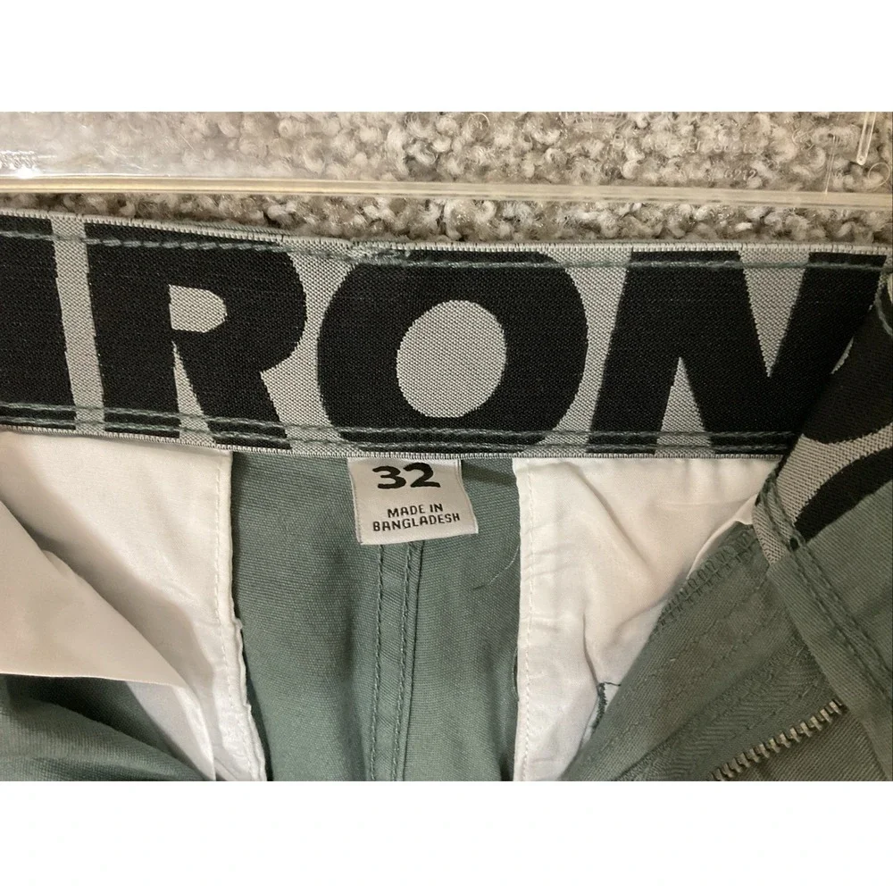 Lot of 2 Iron Co. Men's Chino Shorts Size 32 Sage Green Slate Blue Flat Front